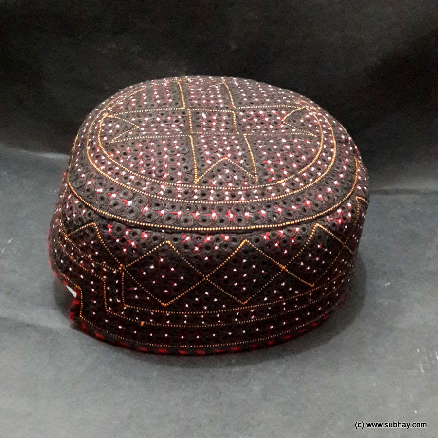Dark Brown Color Chakki Sindhi Cap / Topi (Hand Made) MKC-718